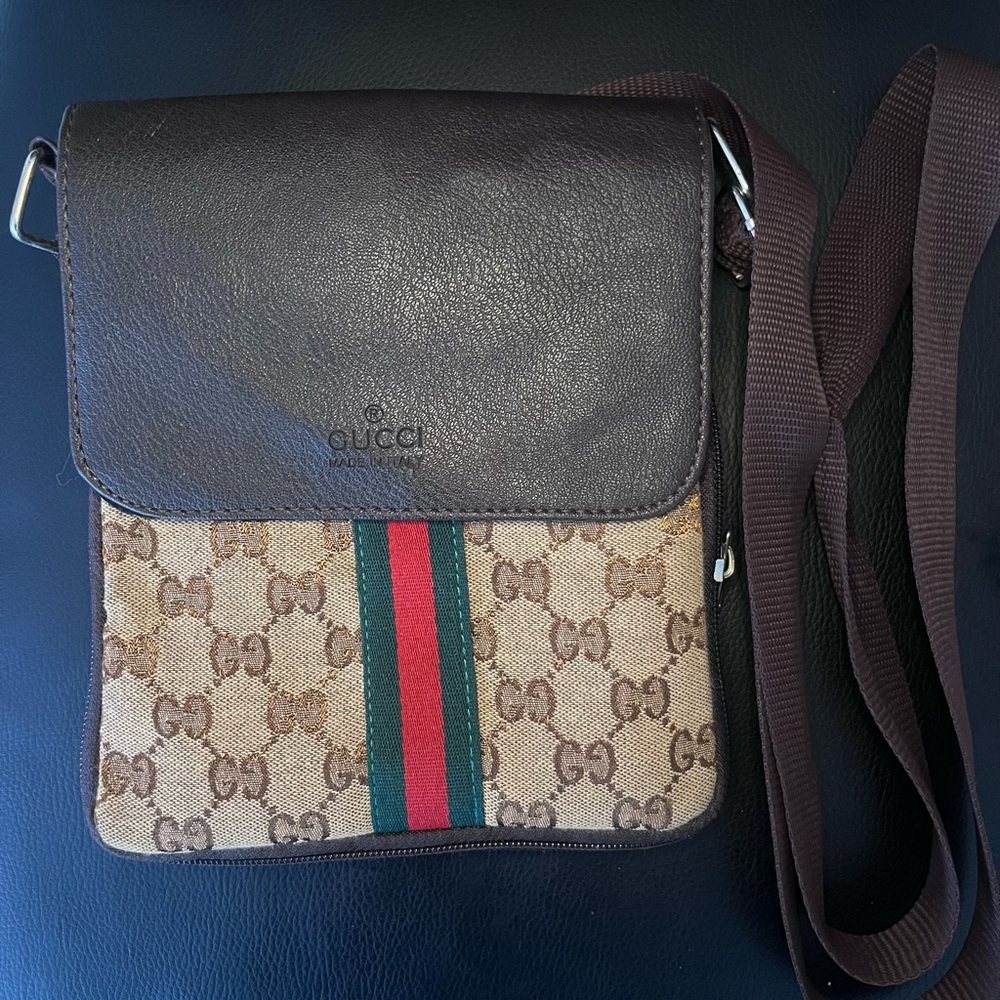 Gucci Brown and Beige Crossbody Bag